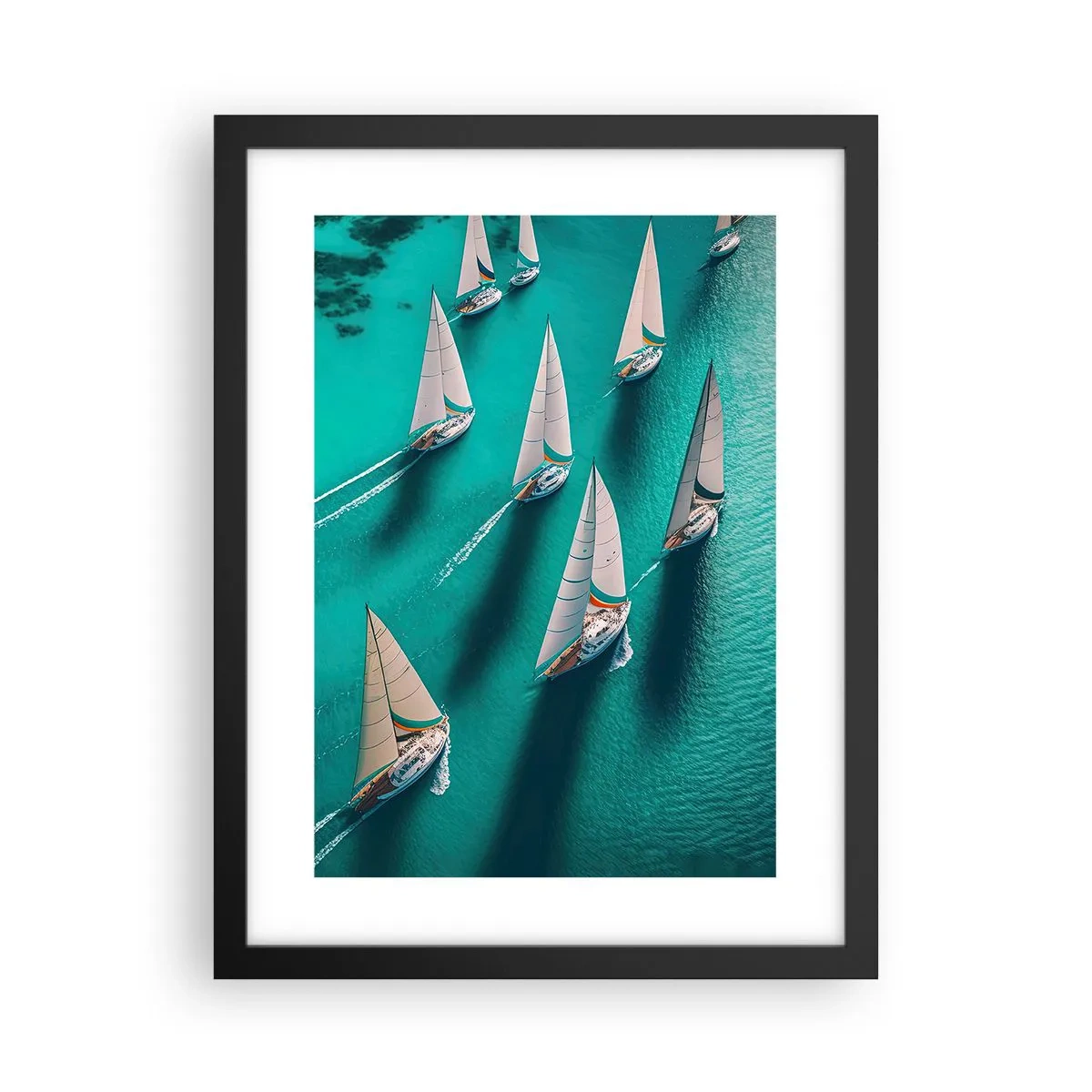Plakat i sort ramme - Konkurrerer med vinden - 30x40 cm