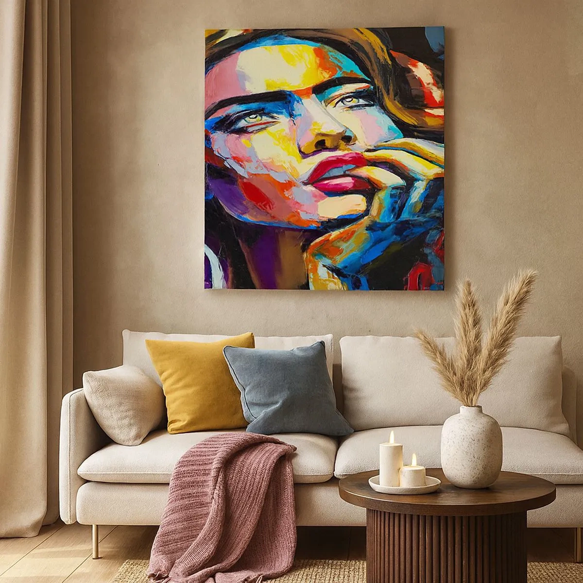 Lærredstryk - Billede på lærred - Drømme som fugle svæver gennem himlen - 30x30 cm