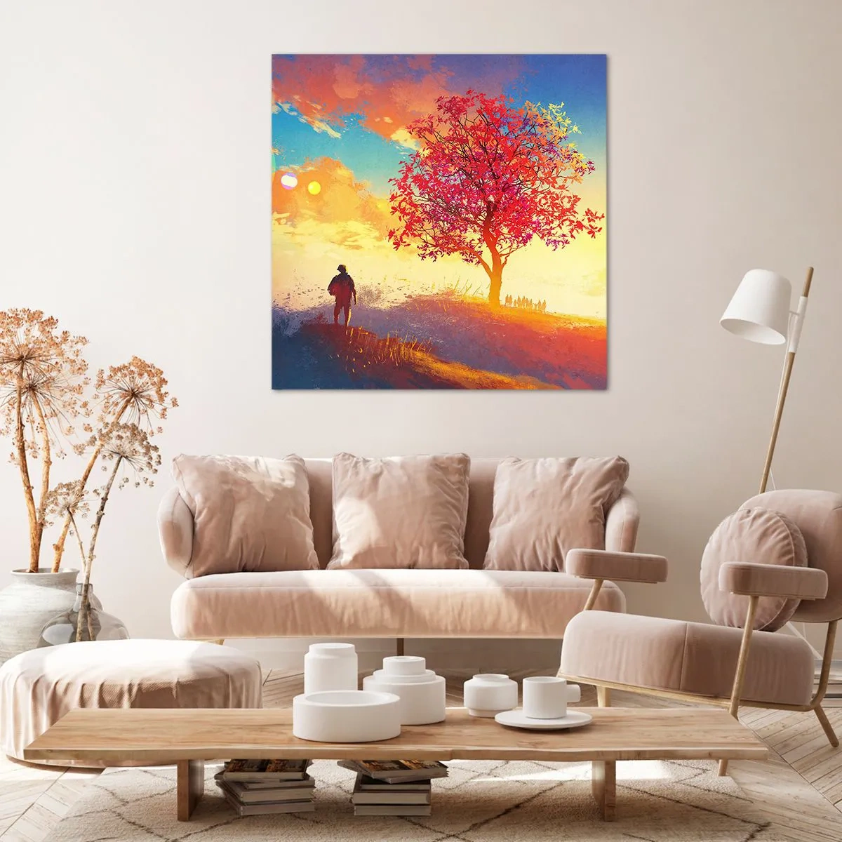 Lærredstryk - Billede på lærred - Pilgrim på bestemmelsesstedet - 60x60 cm