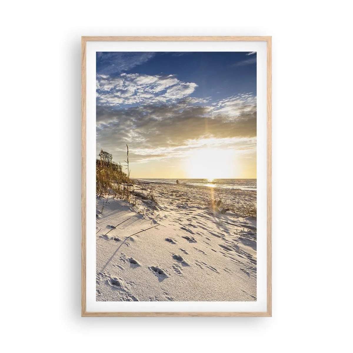 Plakat i ramme af lyst egetræ - Indbydelse til en vandretur - 61x91 cm