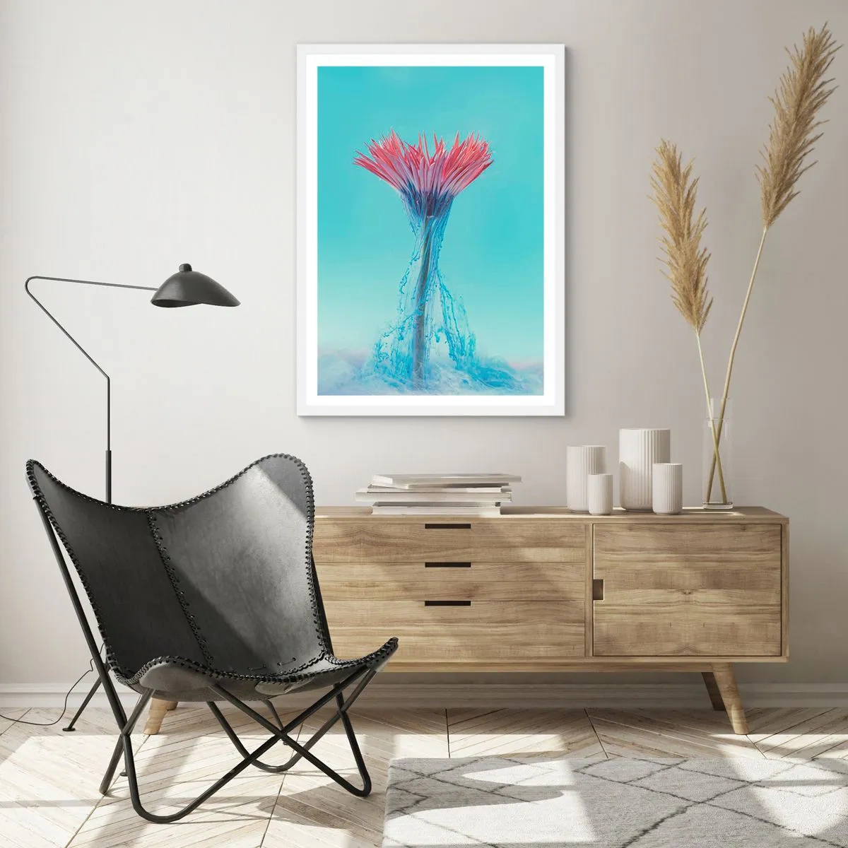 Plakat i hvid ramme - I en nærende omfavnelse - 30x40 cm