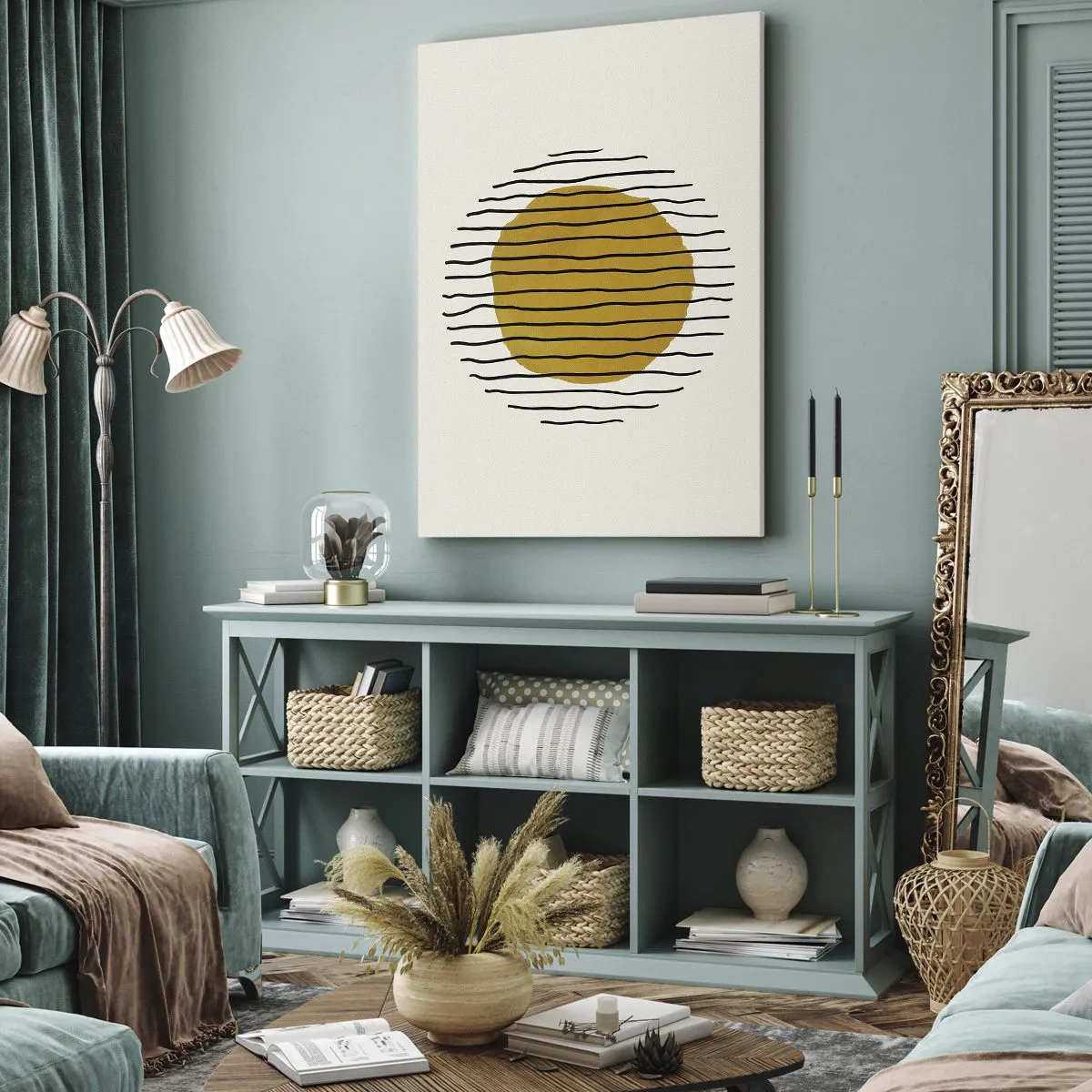 Lærredstryk - Billede på lærred - Abstraktion, der skælver af varme - 45x80 cm