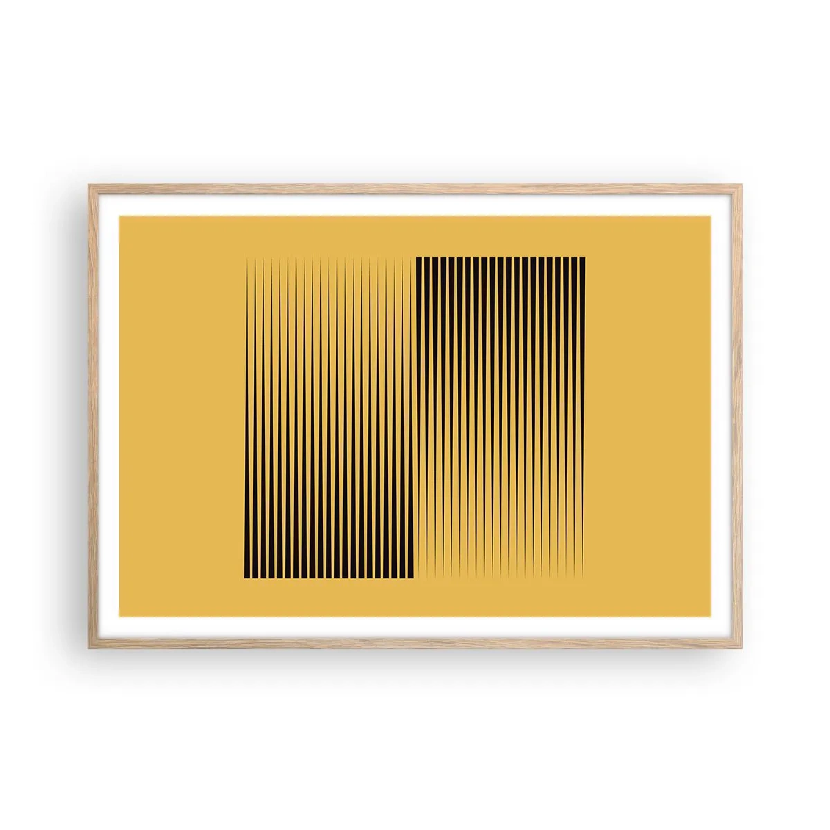 Plakat i ramme af lyst egetræ - Modsætningernes kvadrat - 100x70 cm