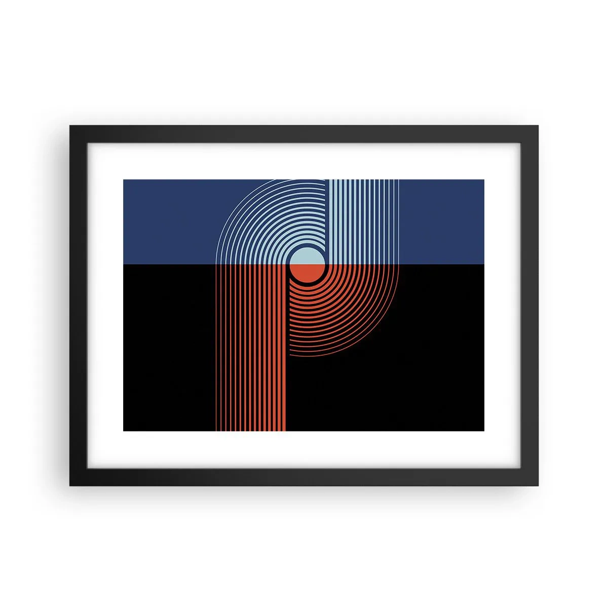 Plakat i sort ramme - I en geometrisk omfavnelse - 40x30 cm
