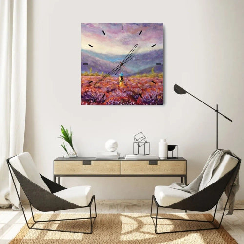 Vægur, Uret - I en verden af lavendel - 30x30 cm
