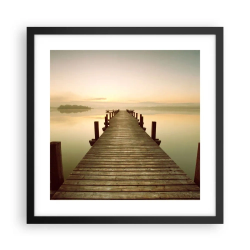 Plakat i sort ramme - Før daggry, daggry, lys - 40x40 cm