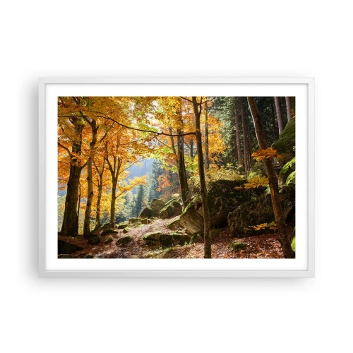 Plakat i hvid ramme - Tid til at slappe af - 70x50 cm