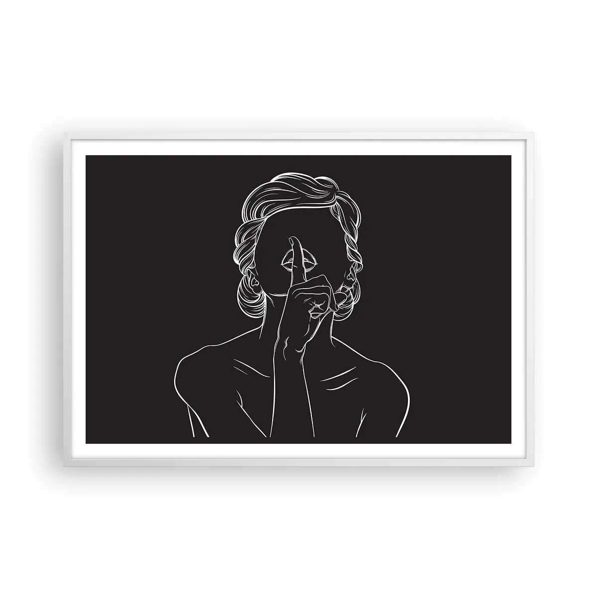 Plakat i hvid ramme - Skønhed blomstrer i stilhed - 100x70 cm