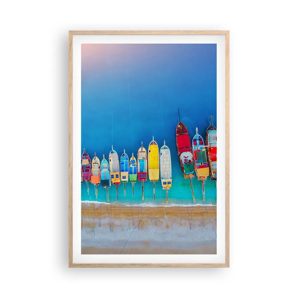 Plakat i ramme af lyst egetræ - Fra et fugleperspektiv - 61x91 cm