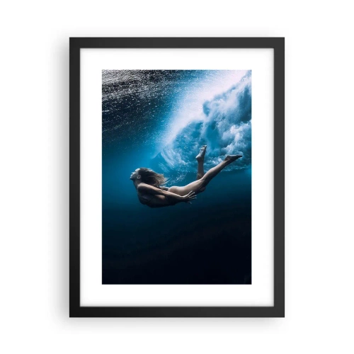 Plakat i sort ramme - Den moderne havfrue - 30x40 cm