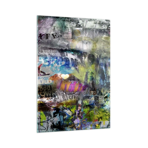 Billede på glas - En collage af minder - 50x70 cm