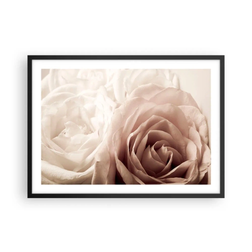 Plakat i sort ramme - I rosens hjerte - 70x50 cm