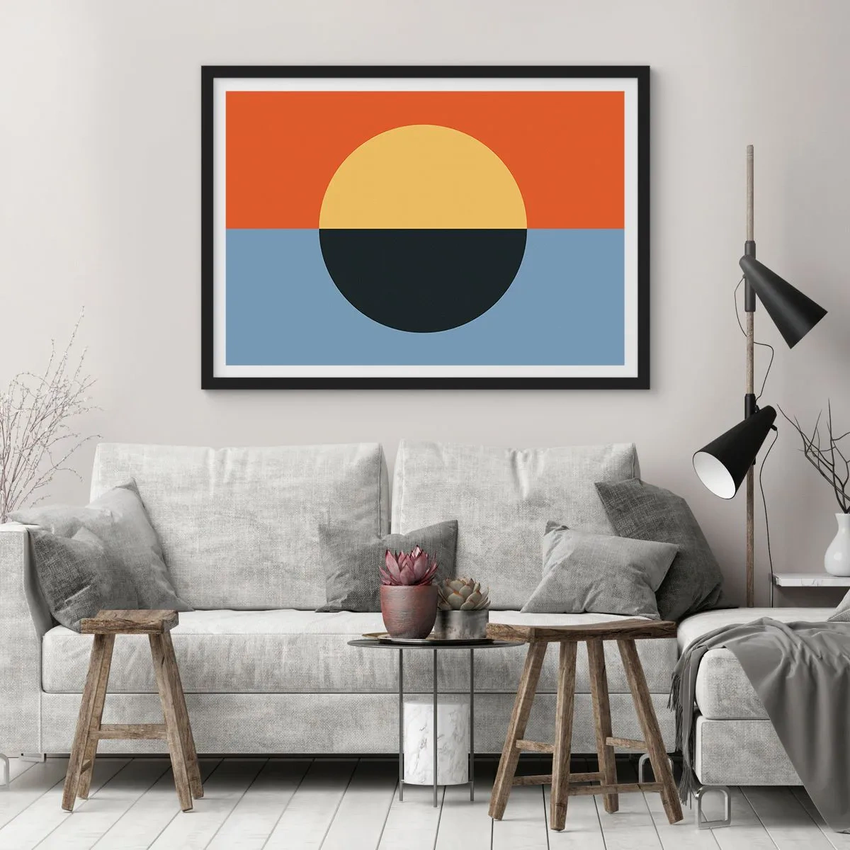 Plakat i sort ramme - En sammensætning af varme og kølighed - 40x30 cm