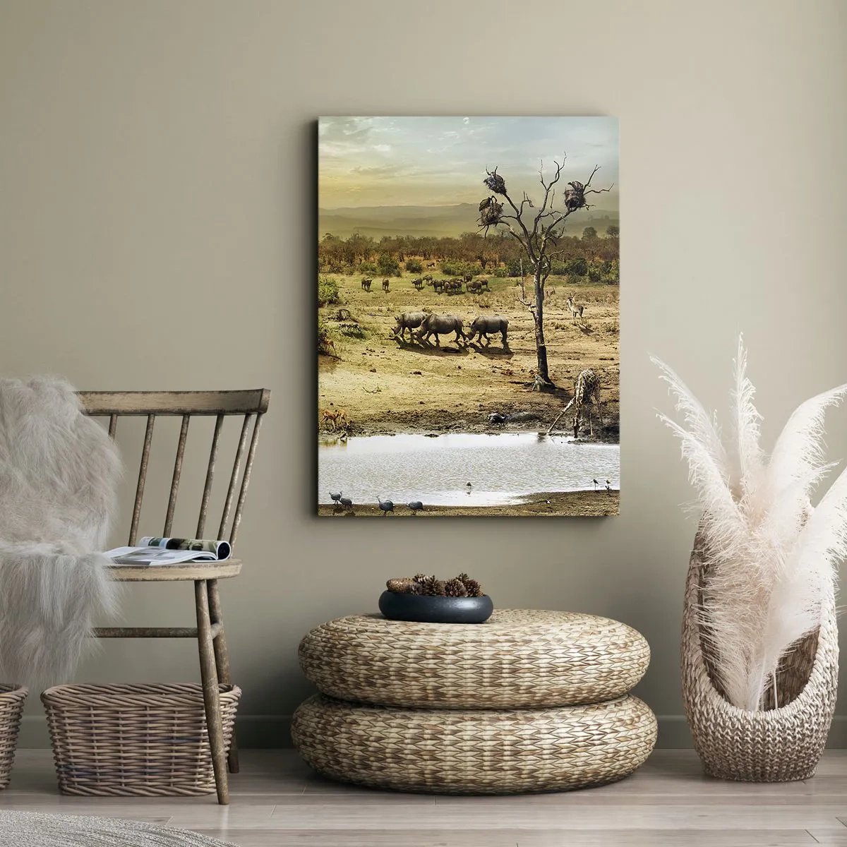 Lærredstryk - Billede på lærred - "Og ud af Eden flød en flod...". - 50x70 cm