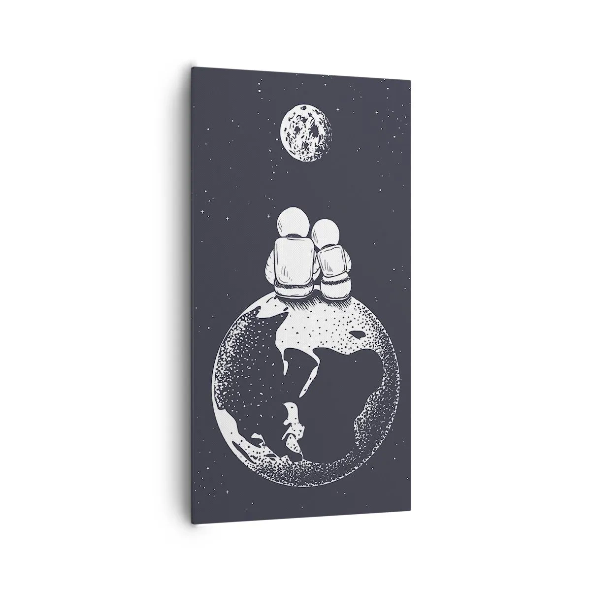 Lærredstryk - Billede på lærred - En kosmisk kærlighedshistorie - 65x120 cm