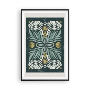 Plakat i sort ramme - Som en folkeudskæring - 61x91 cm