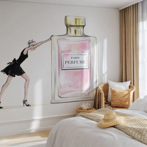 Fototapet på mål Premium Sand - Essensen af kvindelighed - Kvinde, Parfume, Mode
