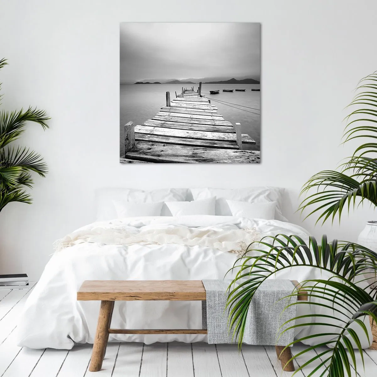 Lærredstryk - Billede på lærred - Ud over bjergene, hinsides havene - 40x40 cm