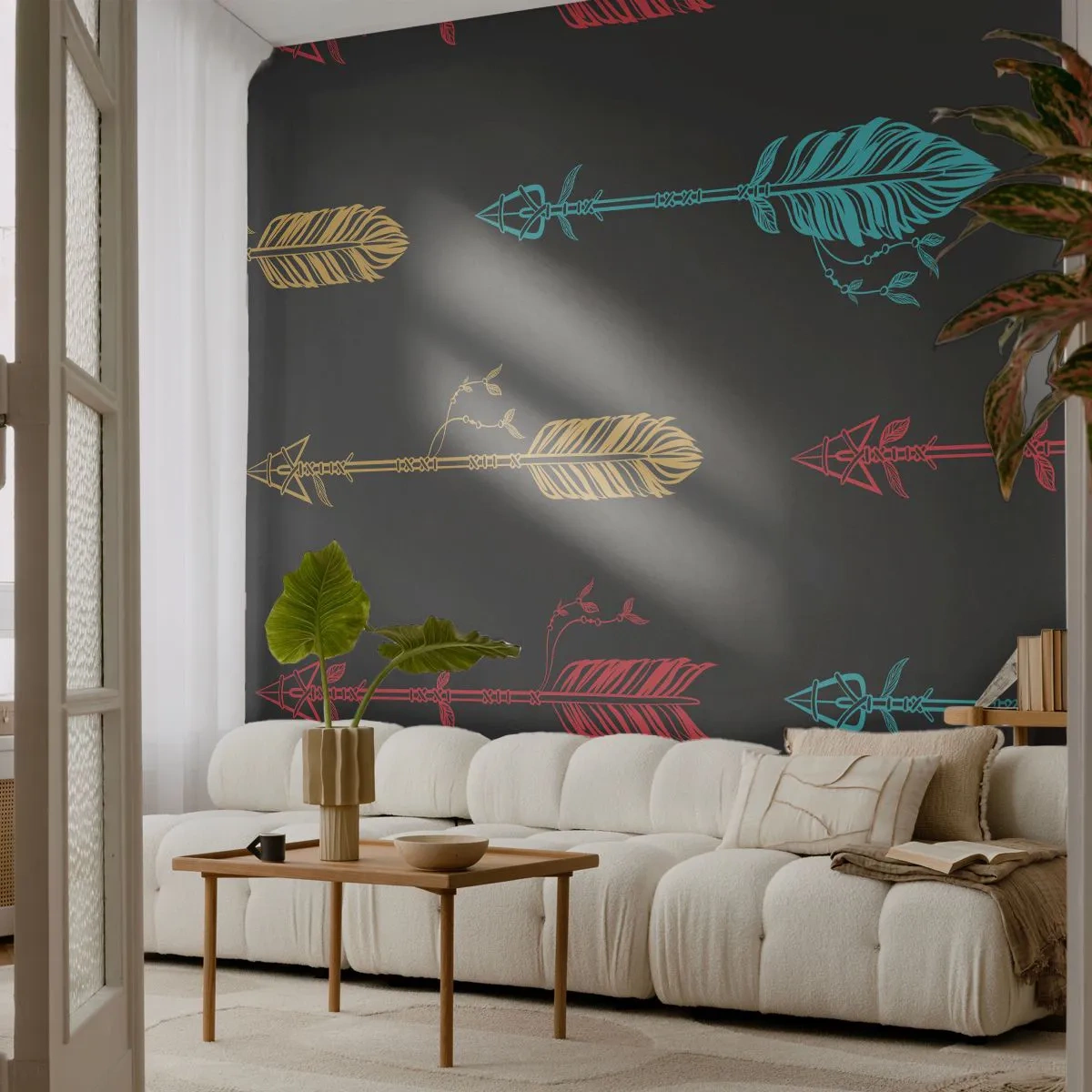 Fototapet Premium Sand - For at - Abstraktion, Boho, Pil - 500x350 cm