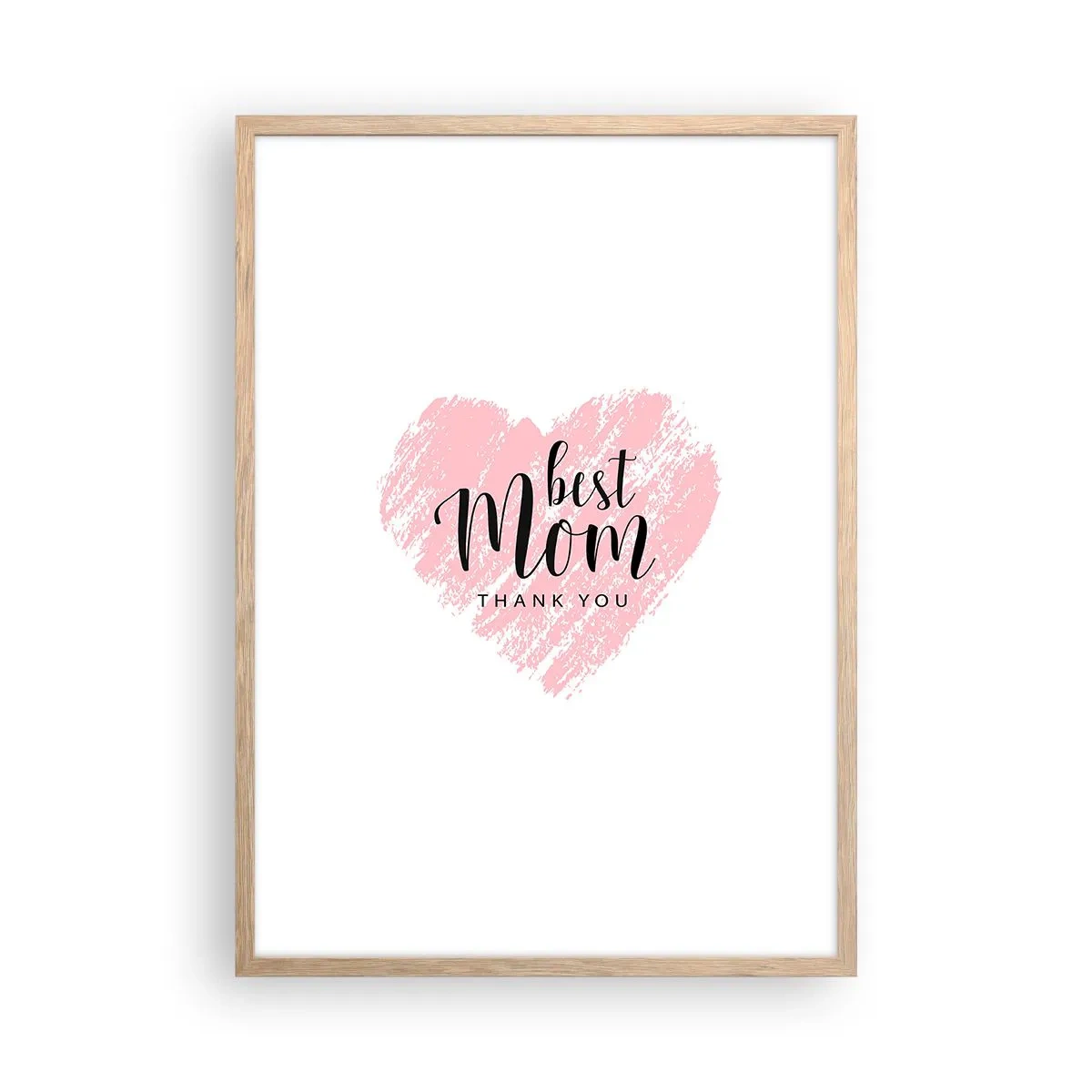 Plakat i ramme af lyst egetræ - Altid det rette øjeblik - 50x70 cm