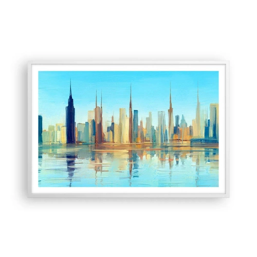 Plakat i hvid ramme - Solrig metropol - 91x61 cm