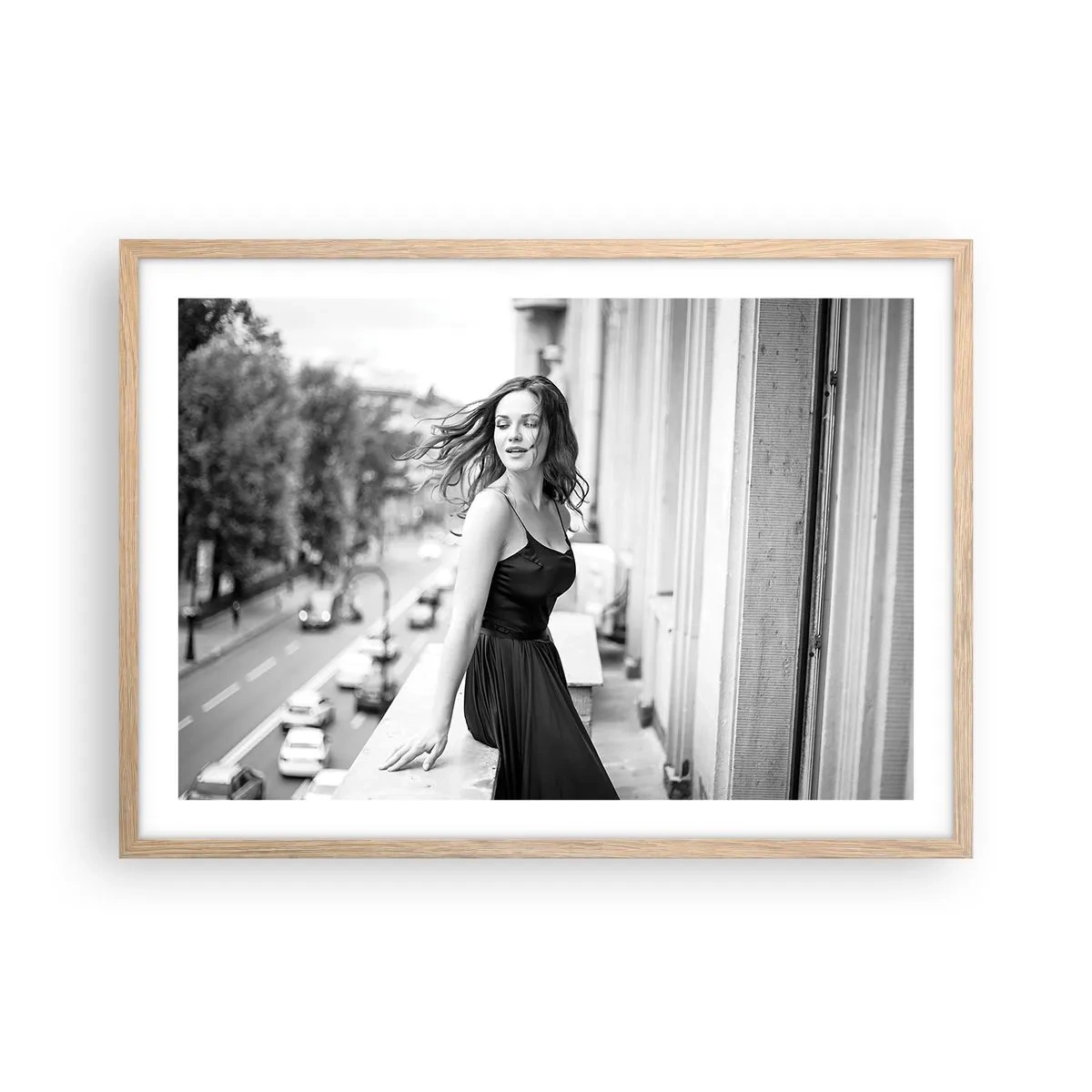 Plakat i ramme af lyst egetræ - Bestemt en pariser - 70x50 cm