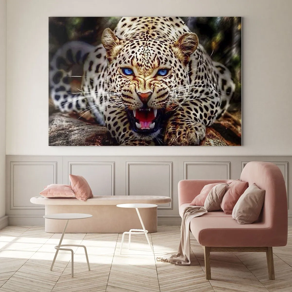 Billede på glas - Vrede skader ikke skønhed - 120x80 cm