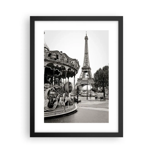 Plakat i sort ramme - Når der gælder sjov, er det kun i Paris - 30x40 cm