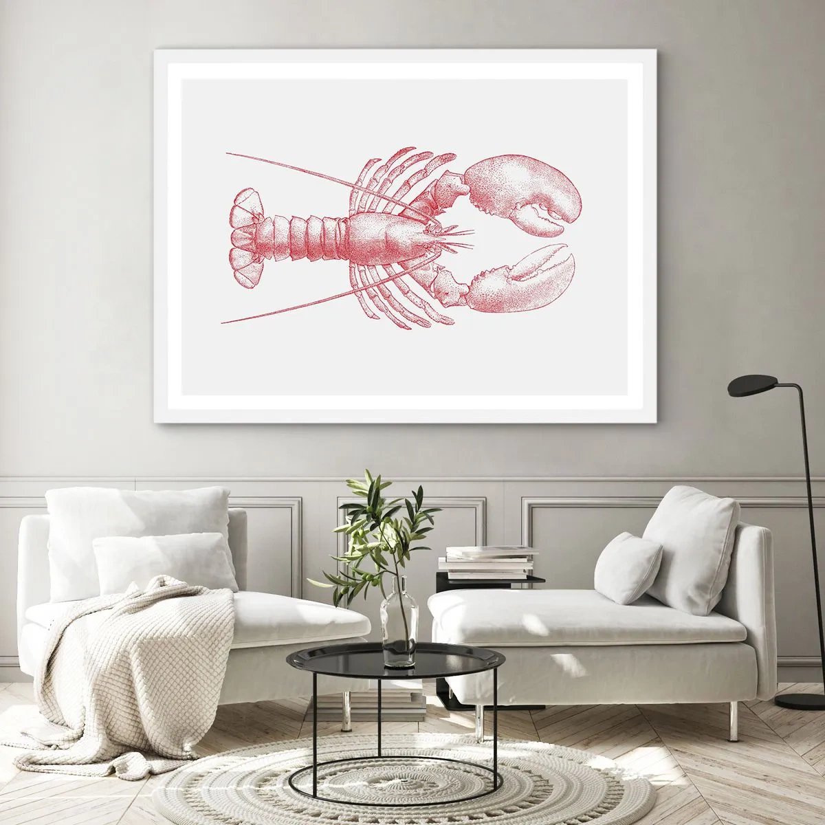 Plakat i hvid ramme - Hummer, der er Homer værdig - 70x50 cm