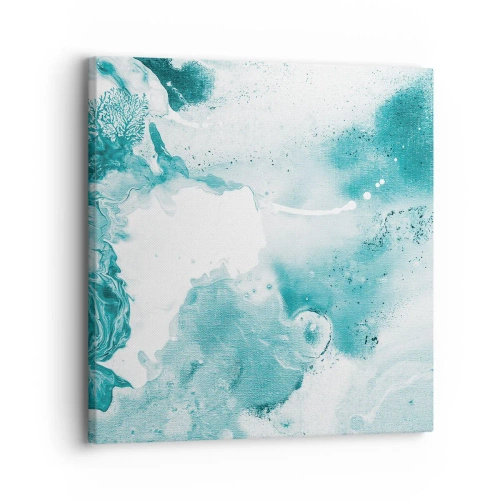 Lærredstryk - Billede på lærred - Blå oversvømmelsesflader - 30x30 cm