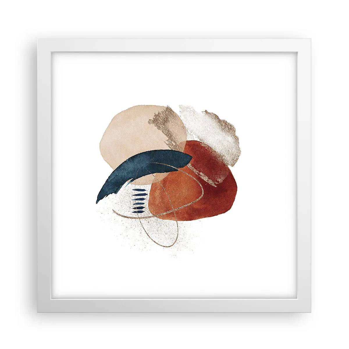 Plakat i hvid ramme - Oval sammensætning - 30x30 cm