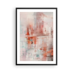 Plakat i sort ramme - Abstrakt komposition i nuancer af rød og blå - 50x70cm - Diset. Hvor er dog det lyserødt - Moderne vægdekoration til stue og soveværelse ARTTOR