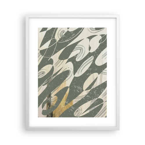 Plakat i hvid ramme - Rytmisk abstraktion - 40x50 cm