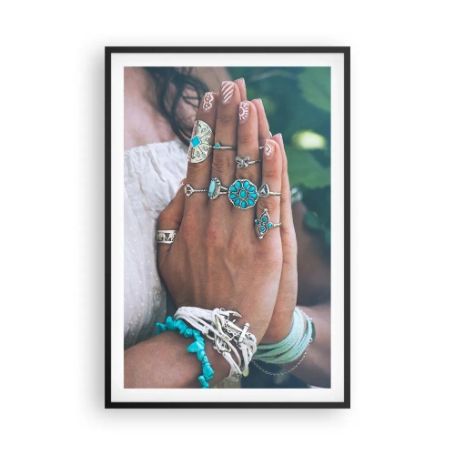 Plakat i sort ramme - Velkommen til værens centrum - 61x91 cm