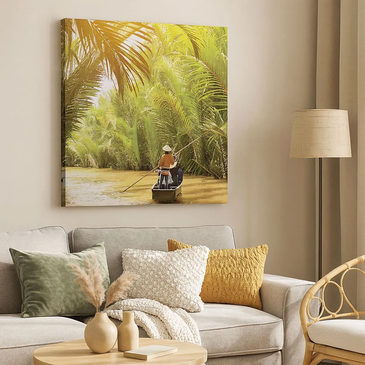Lærredstryk - Billede på lærred - Palmeslugten - 30x30 cm