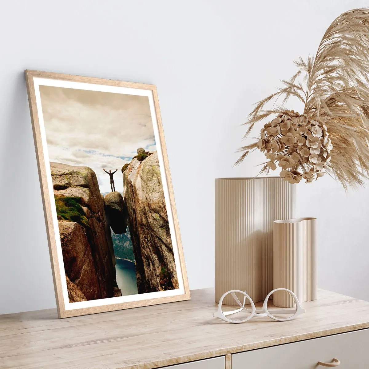 Plakat i ramme af lyst egetræ - Hvordan har jeg det! - 50x70 cm