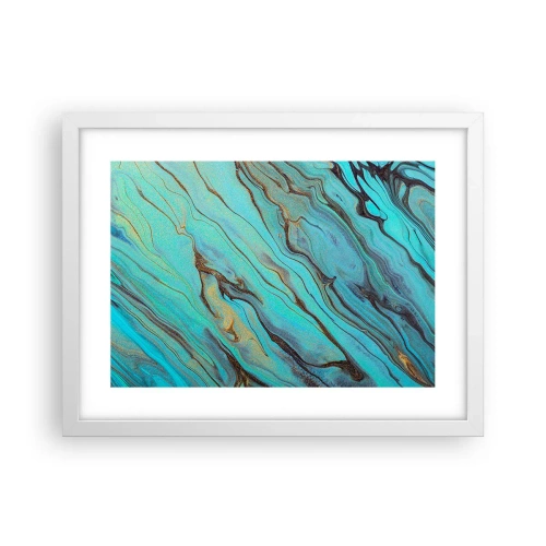 Plakat i hvid ramme - Turkis tidevand - 40x30 cm