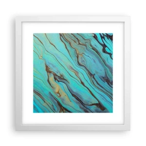 Plakat i hvid ramme - Turkis tidevand - 30x30 cm