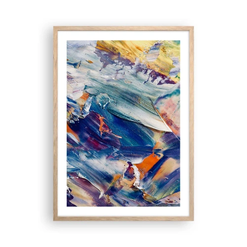 Plakat i ramme af lyst egetræ - Forvirring af farver - 50x70 cm