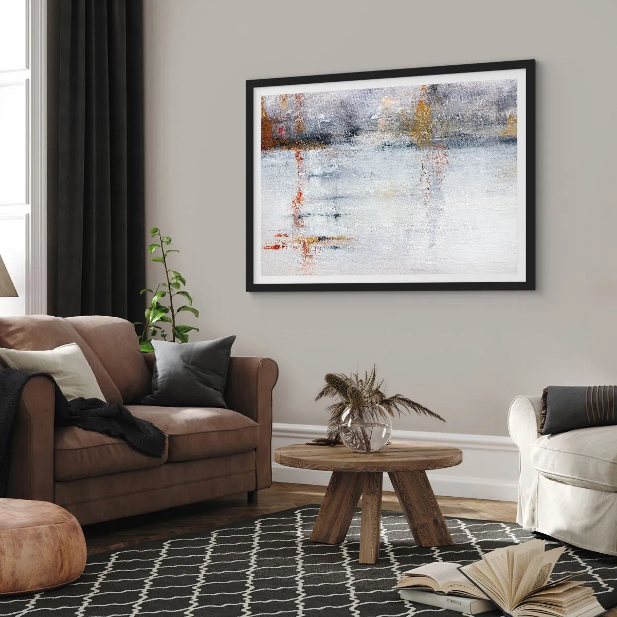 Plakat i sort ramme - Bag lufttæppet - 70x50 cm