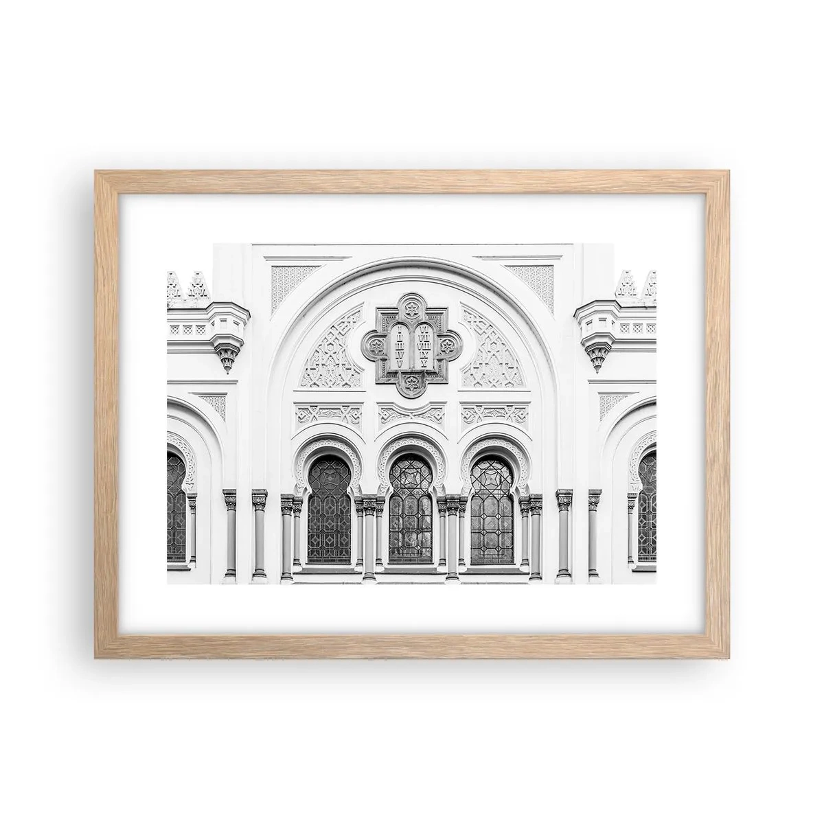 Plakat i ramme af lyst egetræ - På grænsen mellem kulturer - 40x30 cm