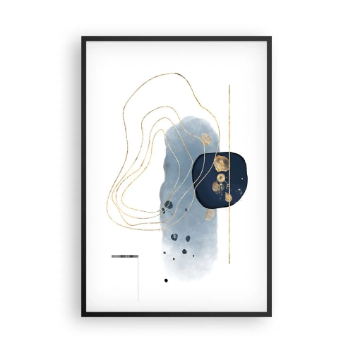 Plakat i sort ramme - Blå-gylden fantasi - 61x91 cm