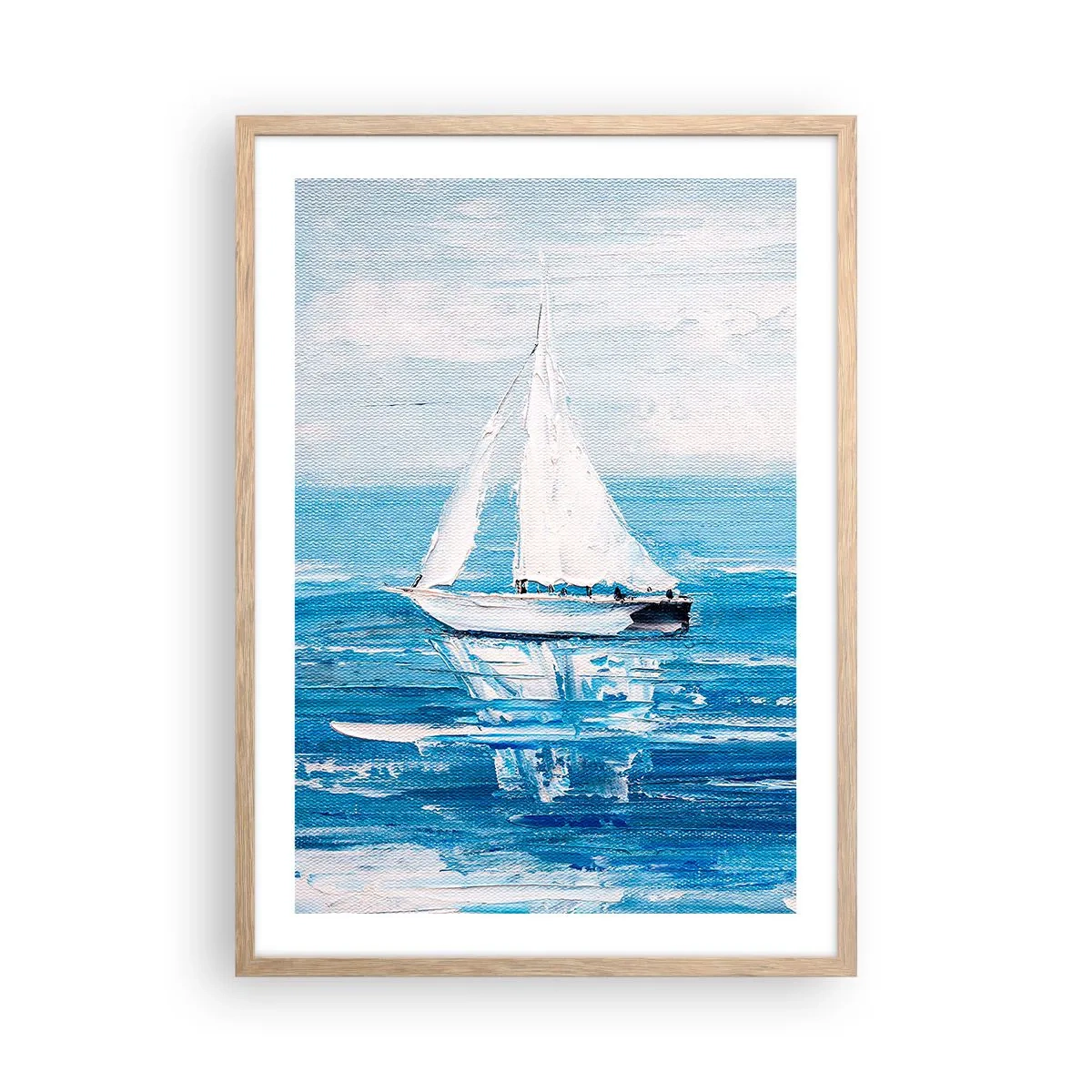 Plakat i ramme af lyst egetræ - Med en ven ved din side - 50x70 cm