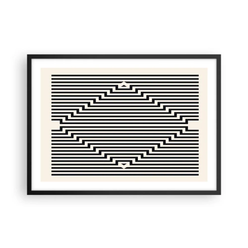 Plakat i sort ramme - Geometrisk illusion - 70x50 cm