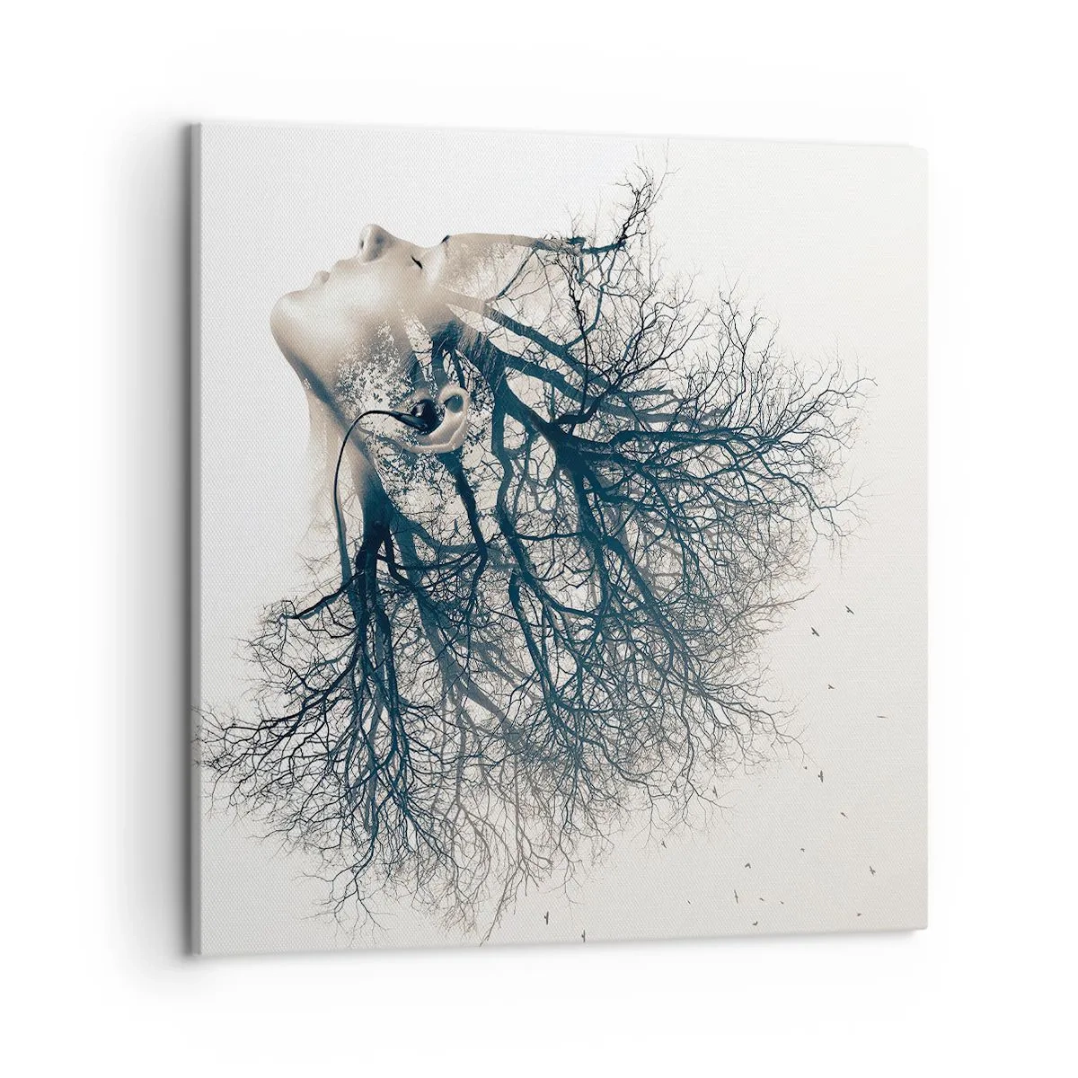 Lærredstryk - Billede på lærred - Lyttede til træets hvisken - 50x50 cm