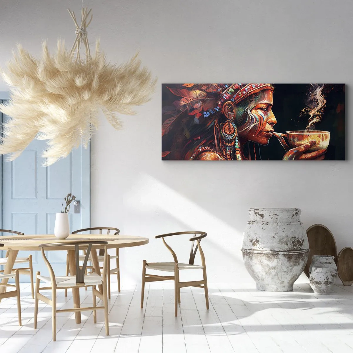 Lærredstryk - Billede på lærred - Et magisk ritual - 120x50 cm