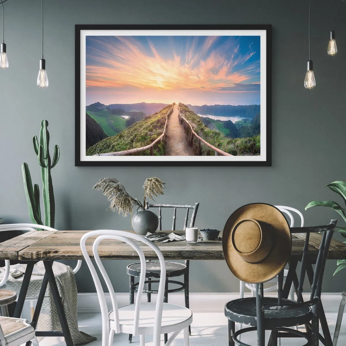 Plakat i sort ramme - Tæt på himlen - 50x40 cm
