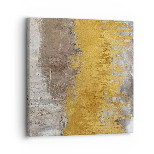 Lærredstryk - Billede på lærred - En gylden eksplosion - 30x30 cm