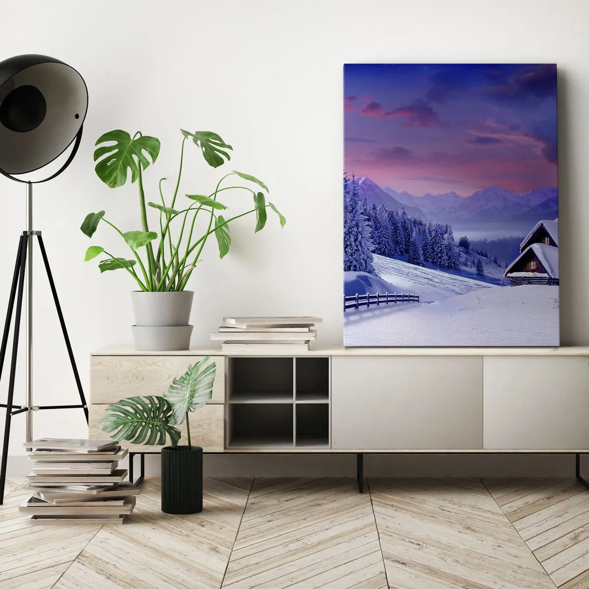 Lærredstryk - Billede på lærred - Stille nat - 50x70 cm