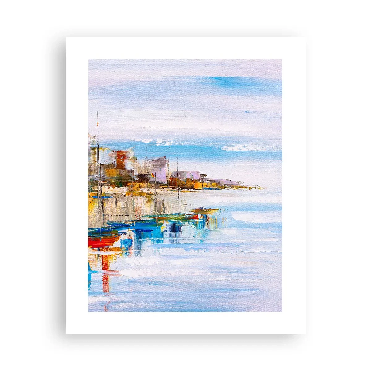 Plakat - Flerfarvet urban havn - 40x50 cm